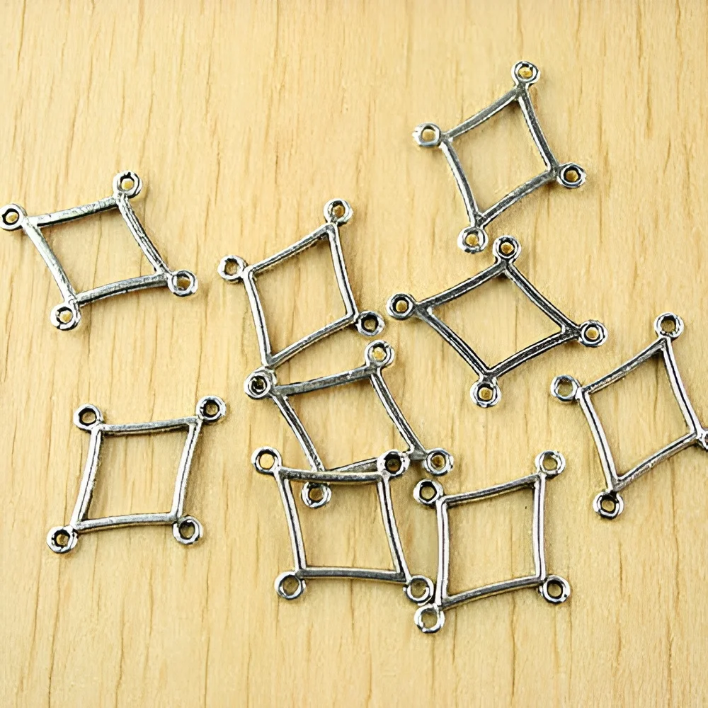 50 шт. 24 3x19 8 мм полые подвески в виде ромба h1649