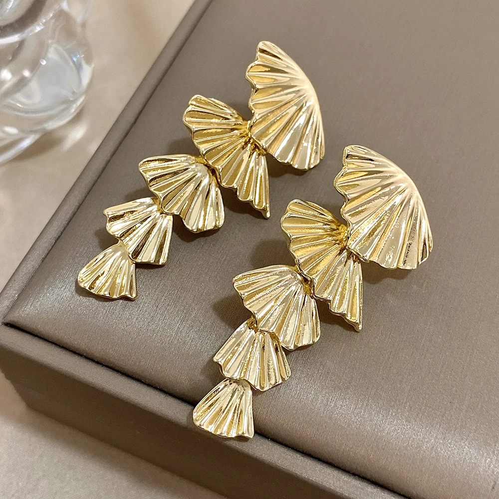 Женские многослойные серьги-подвески AENSOA длинные Винтажные серьги неправильной