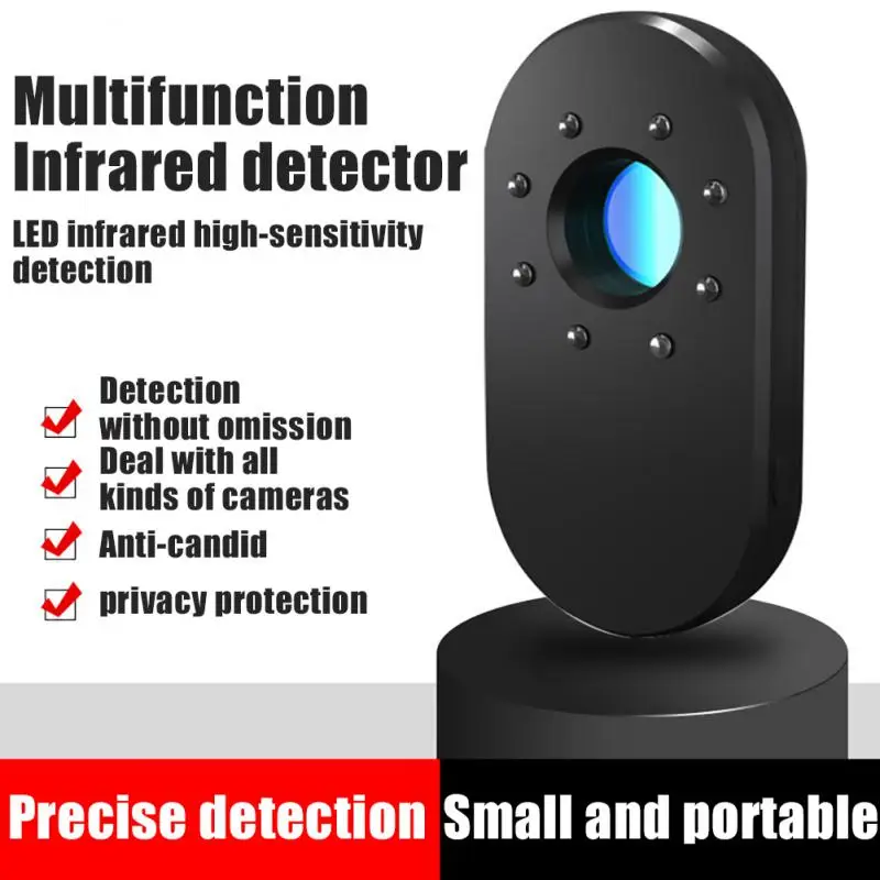 

Black Detector Mini Multifunctional Infrared Detector Protect Privacy Scan The Environment Anti-peeping Detector Camera Detector