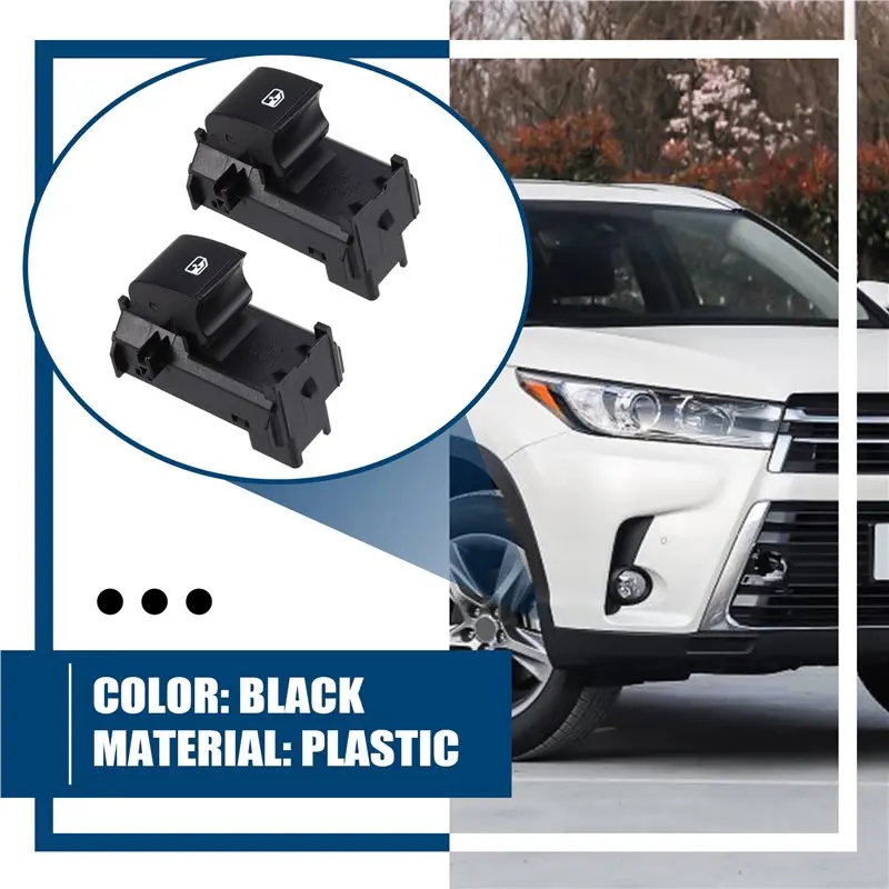 Фото Комплект переключателей стеклоподъемников 84810-0E050, 2 шт., для Toyota Highlander 15-20, Camry 11-17, кнопка подъема заднего стекла 848100E050 №5