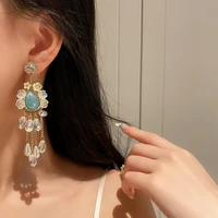 romantic tassel drop earrings for women shiny zirconia crystal pearl drop earrings girl lady wedding party fashion jewelry