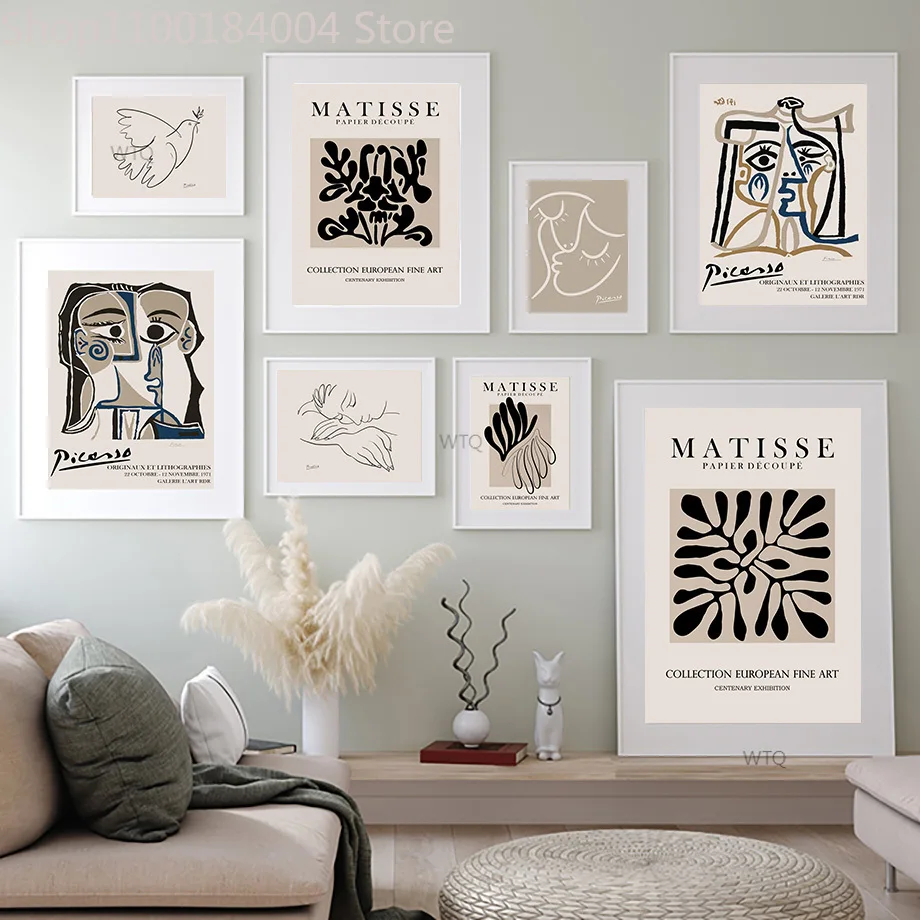 

Abstract Matisse Picasso Face Pigeon Leaf Nordic Posters And Prints Wall Art Painting Canvas Wall Pictures For Living Room Decor