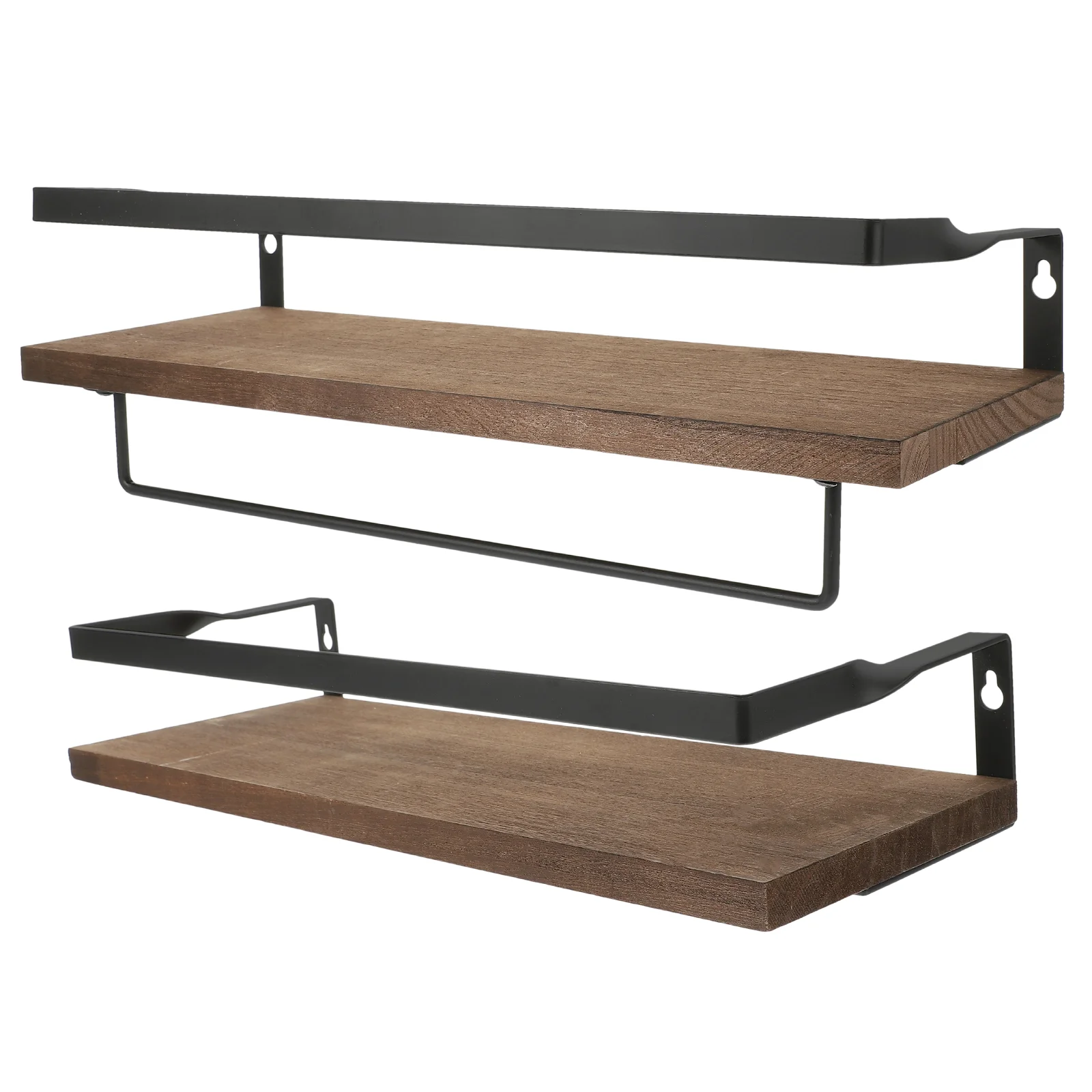 

2pcs Rustic Floating Wall Shelves Decorative Storage Rack Shelf Wall-mounted Shelves