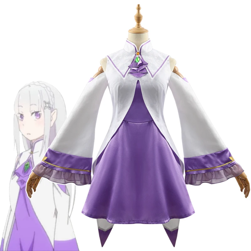 Женский костюм для косплея Emilia парик из аниме Re:Life In a в другом мире униформа