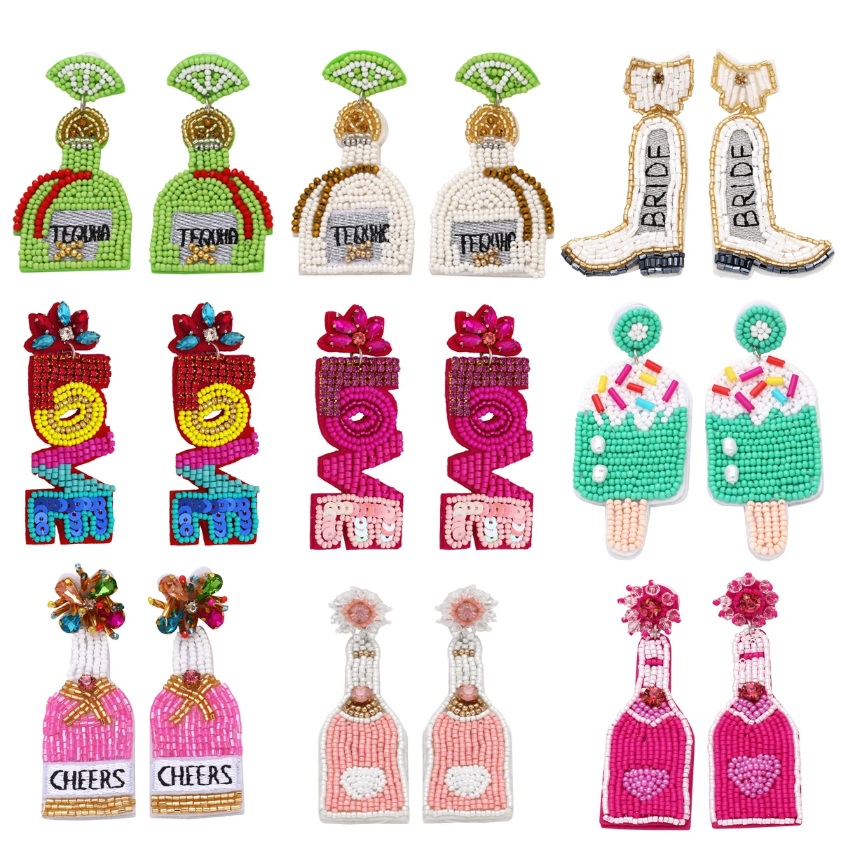 łowe kolczyki z koralików FLOLA dla kobiet большие висячие серьги ручной работы плетеные ювелирные