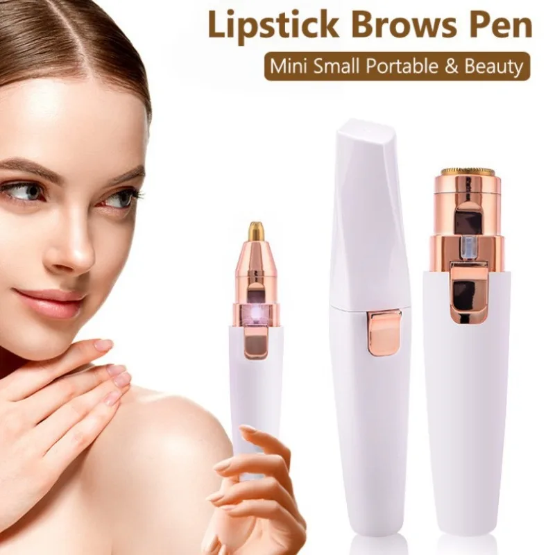 Портативный электрический эпилятор 2 в 1 триммер для бровей женский лица и губ