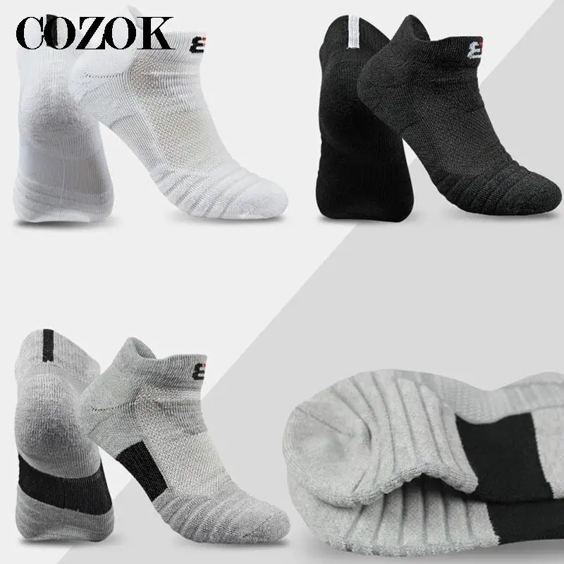 2 Pairs Mens Cotton Ankle Socks Breathable Cushioning Active Trainer Sports Professional Outdoor Running Sock Extra Size46,47,48 images - 6