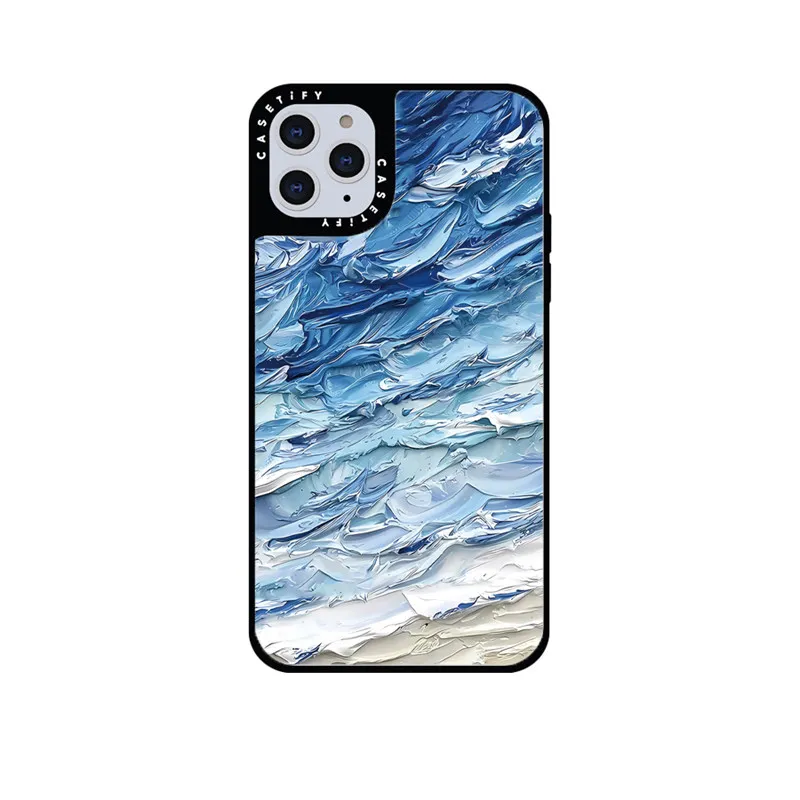 

CASETIFY Oil Painting Sea Mirror Case For IPhone 11 12 13 14ProMax 11 12 13 14Pro XsMax XR 7 8 SE 7P 8P 14Plus Back Cover D0602