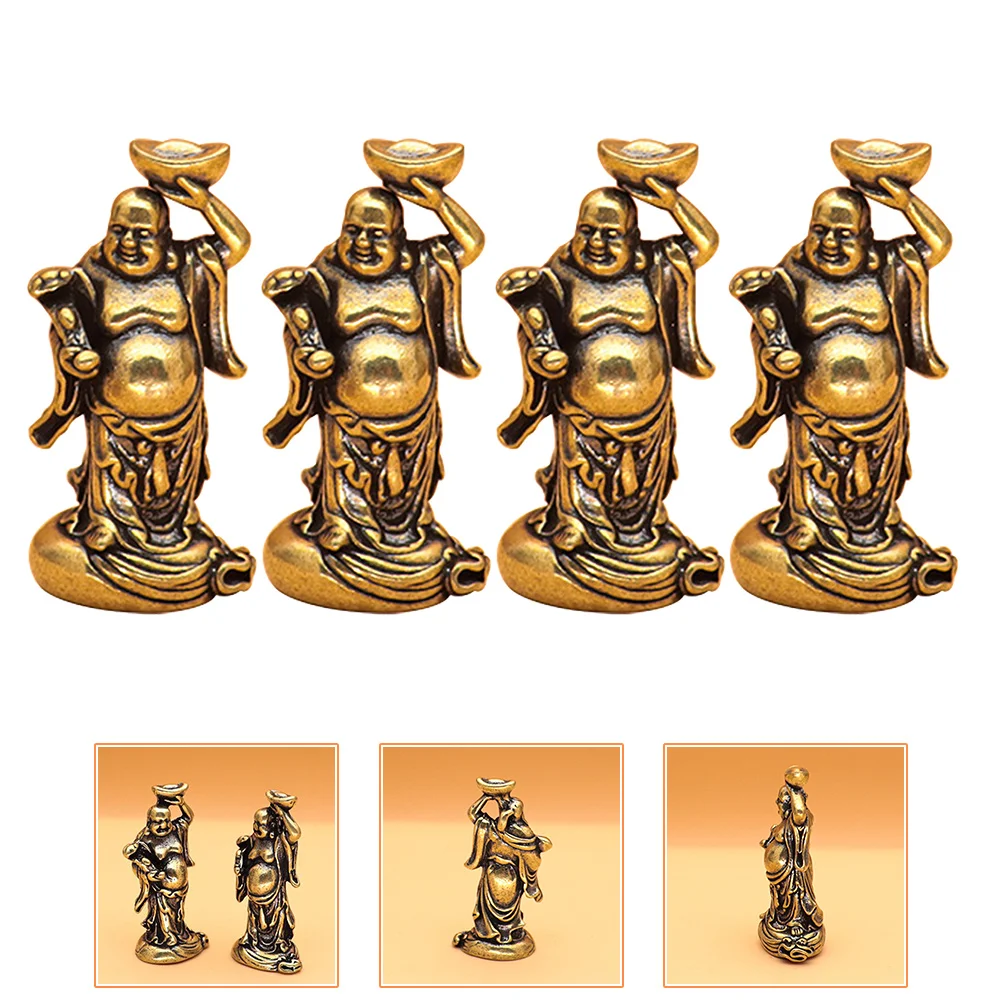 

Statue Brass Figurines Ornaments Pendant Charm Laughing Maitreya Decor Meditation Happy Thailand Zen Sakyamuni Buddism Mini