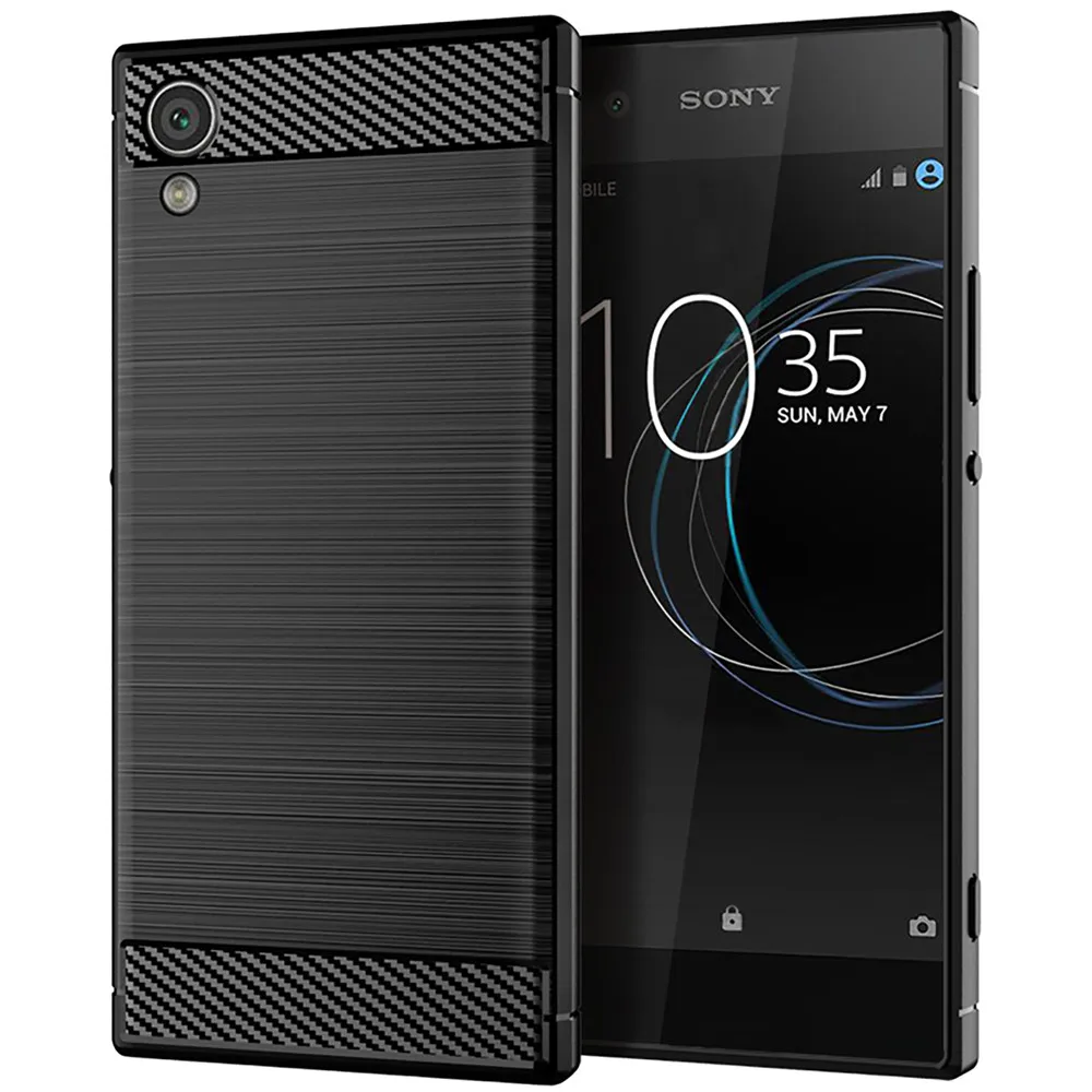 Чехол из углеродного волокна для Sony Xperia XA1 XA2 Plus, мягкий силиконовый чехол из ТПУ, задняя крышка для Sony XA1 XA2 Plus XA1Plus X2Plus