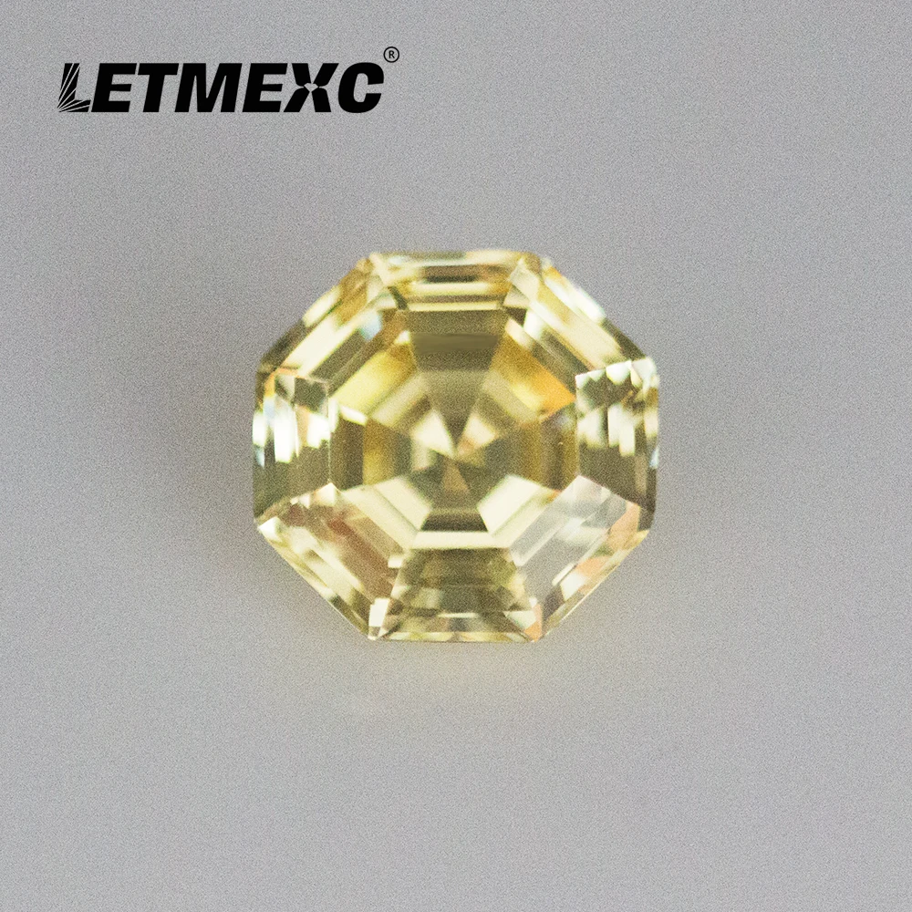 

LETMEXC New Octagonal Cut Yellow Cubic Zirconia Louse Stones Natural Diamond Yellow CZ Gemstone