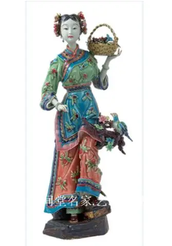

Wan Doll ceramic Honglou Dream sister Jinling Twelve chai style living room porch decoration girl Beauty figure Sculpture statue