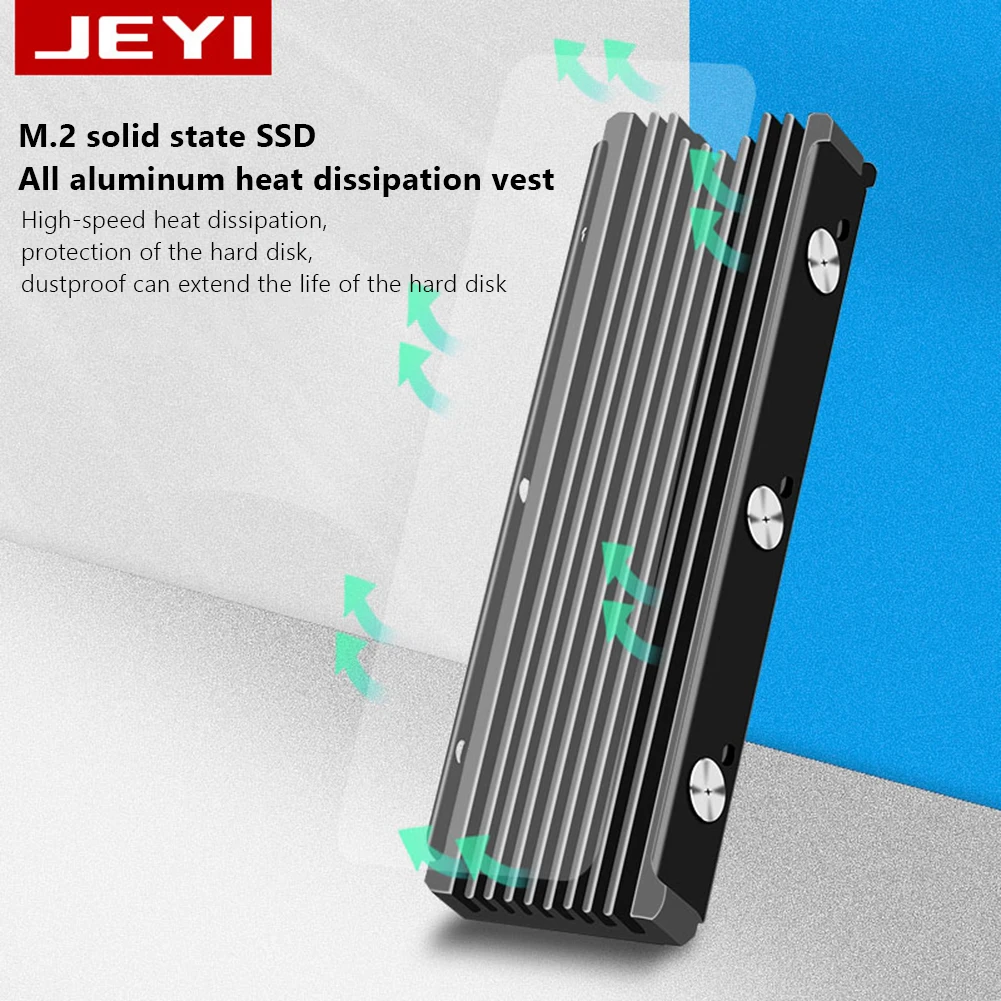 

JEYI M.2 NVME NGFF 2280 радиатор SSD настольный компьютер охлаждающие термопрокладки для M.2 NGFF 2280 PCI-E NVME SSD Поддержка PS5