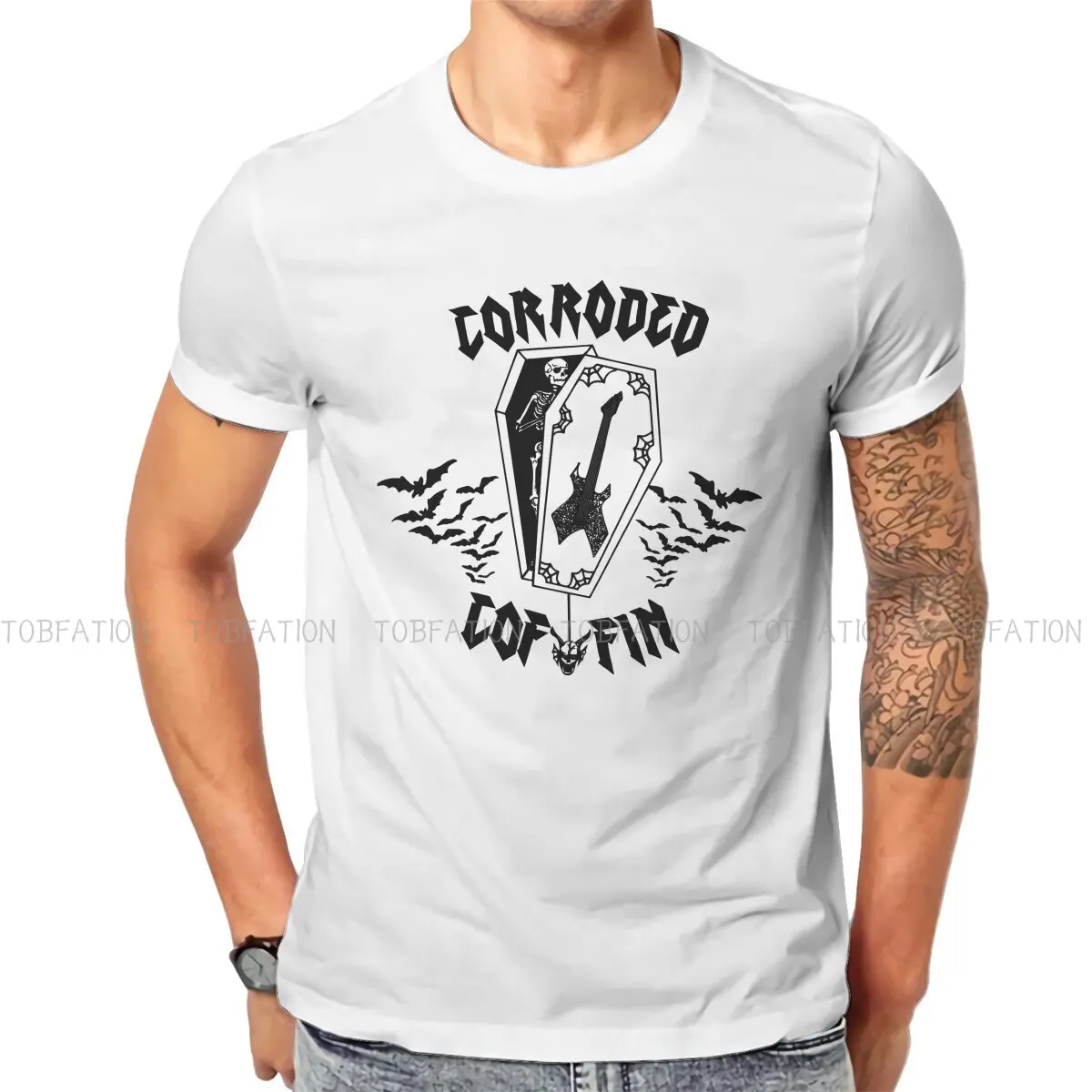 

Stranger Things Joyce Jim Mike Eleven TShirt for Men CORRODED COFFIN Basic Summer Tee T Shirt High Quality Trendy Fluffy