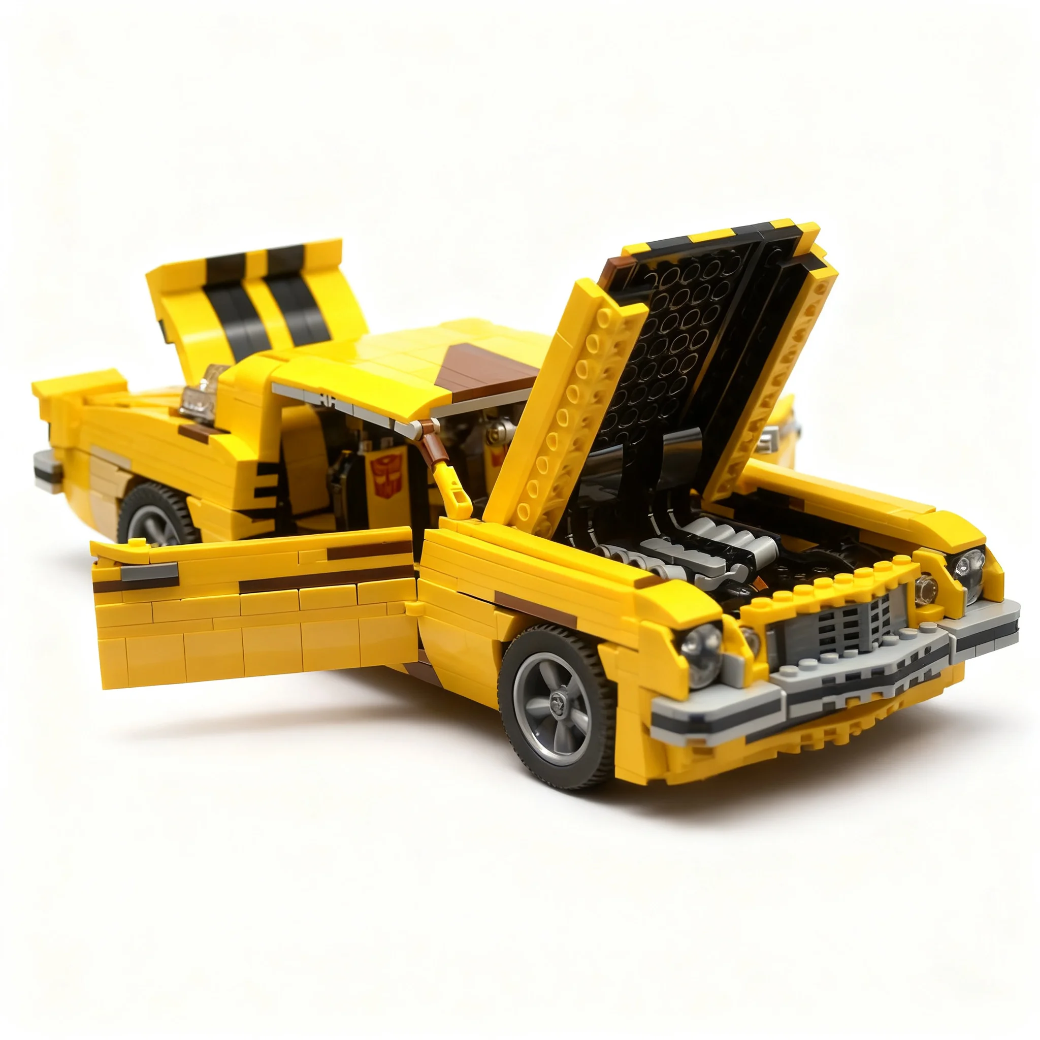 Фото 1355 деталей MOC-модель автомобиля Chevrolet Camaro Z28 Clunker Bumblebee, конструктор, архитектурная модель, рождественский подарок, DIY-сборка №4