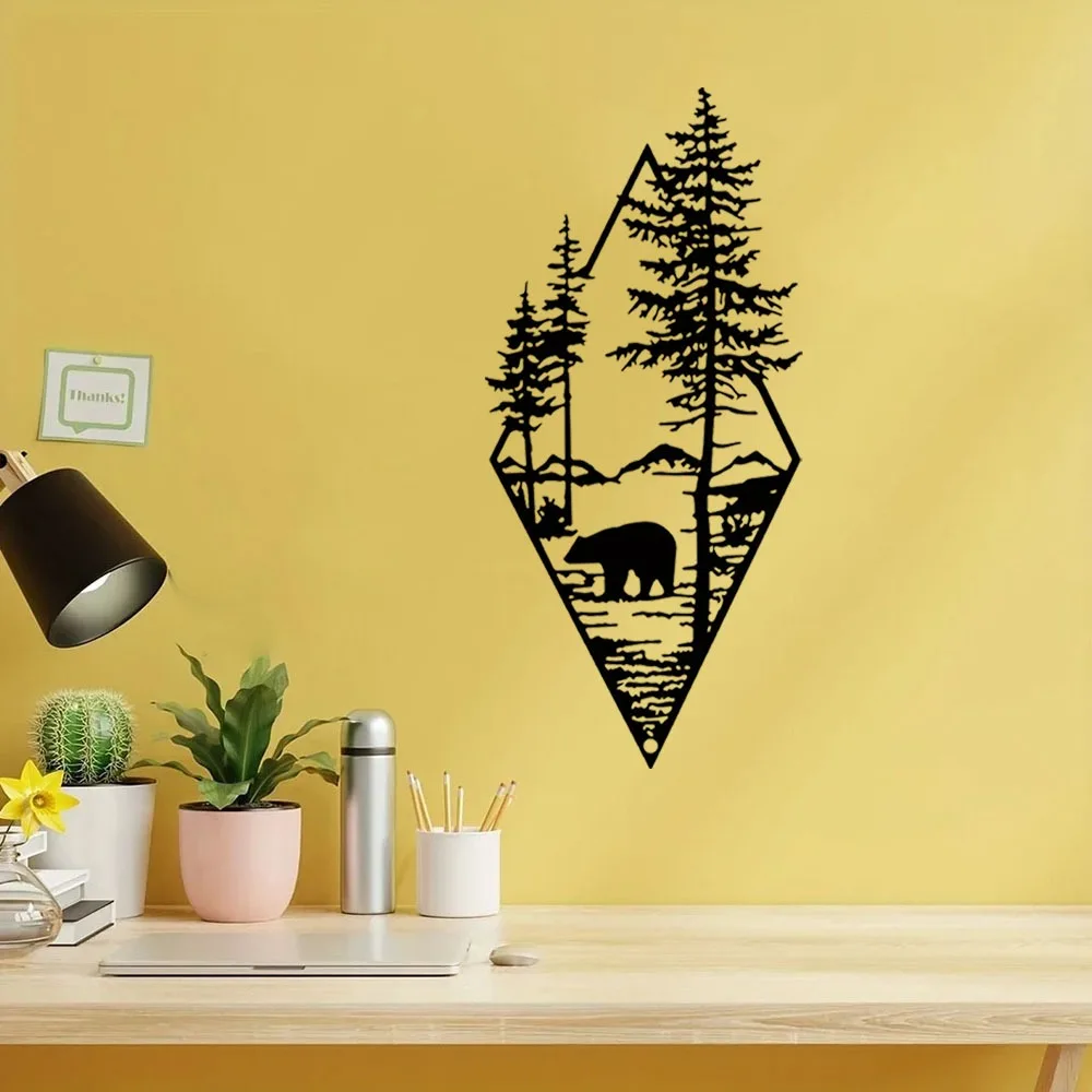 Металлическое Украшение На Стену Дизайн Медведя Искусственная Шишка
