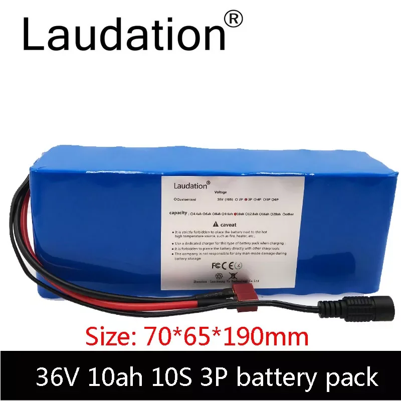 

Laudation 36V 10ah 500W High Power And Capacity 42V 9.6ah 18650 Li-Ion Battery Motorcycle Electric Car Bicycle Scooter With BMS