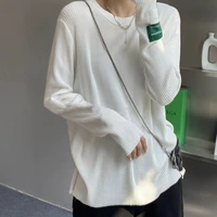 3d texture tunic oversized 2022 2xl thin summer fall long sleeve women t shirts korean style fashion harajuku white solid tops