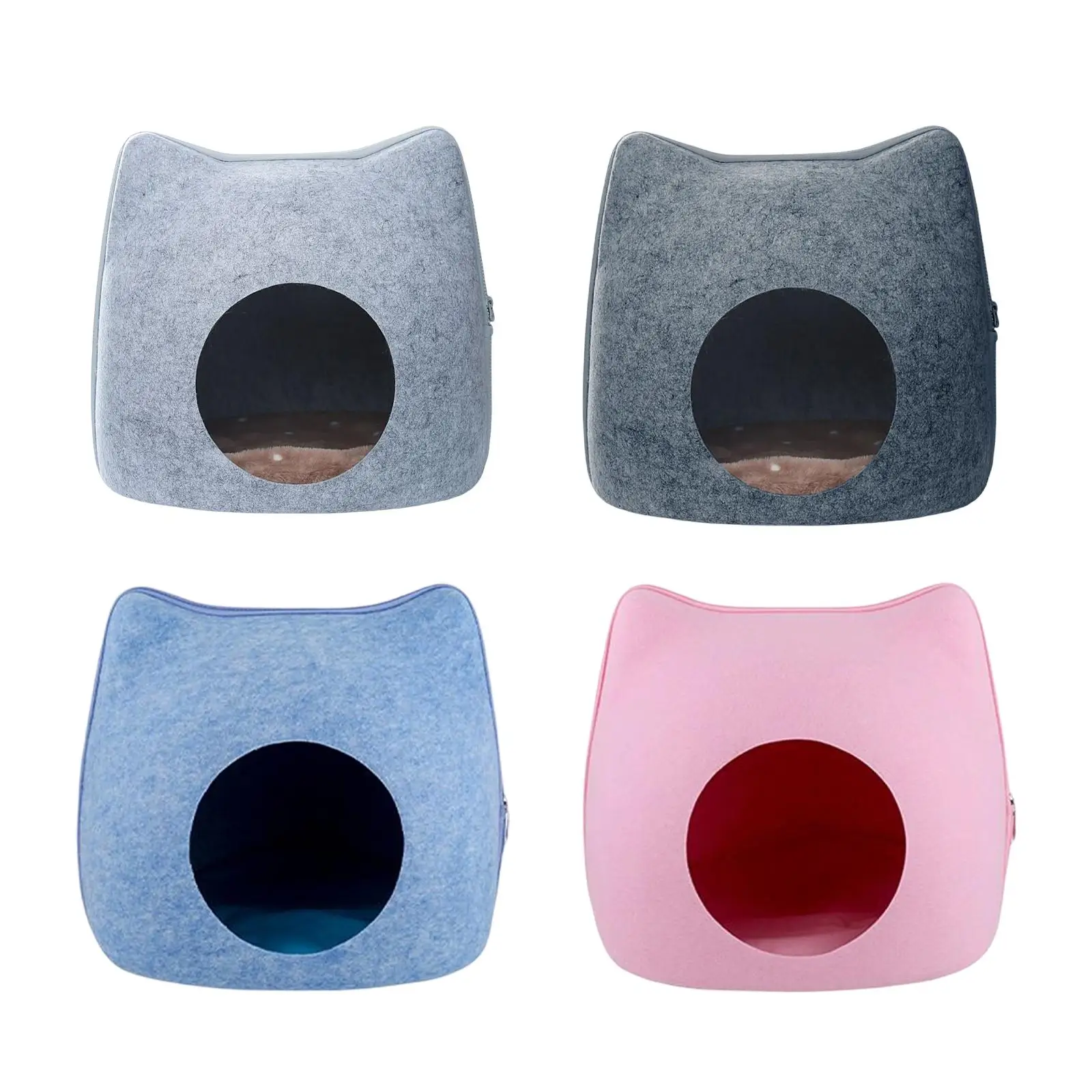

Фетровая кровать для кошек, съемная Лежанка на молнии для домашних питомцев, кровать для щенков