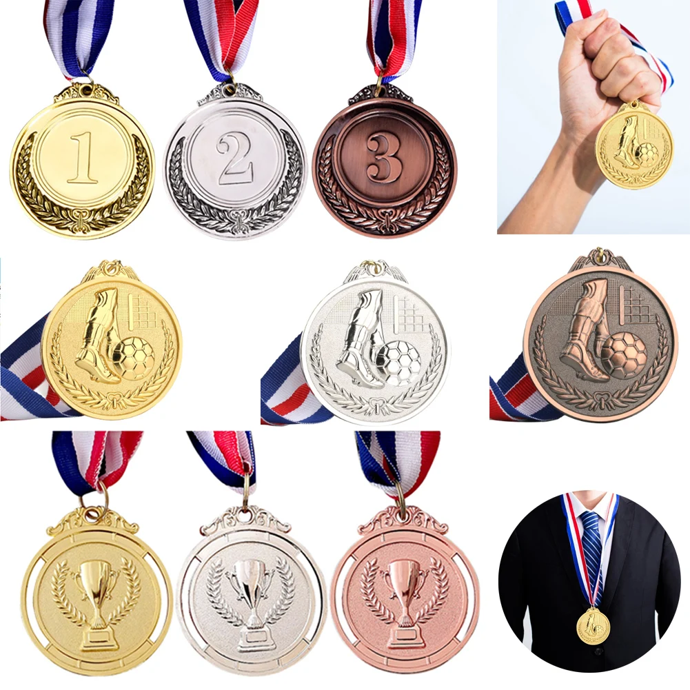 

Gold Silver Bronze Award Medal Winner Reward Encourage Badge Competitions Prizes Outdoor Kids Games Toy School Supplies
