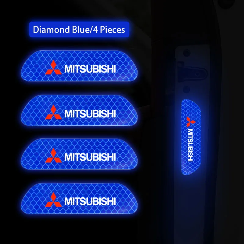4 шт., светоотражающие наклейки на двери автомобиля Mitsubishi Lancer ASX Mirage Pajero Xpander Attrage L200 Eclipse Cross