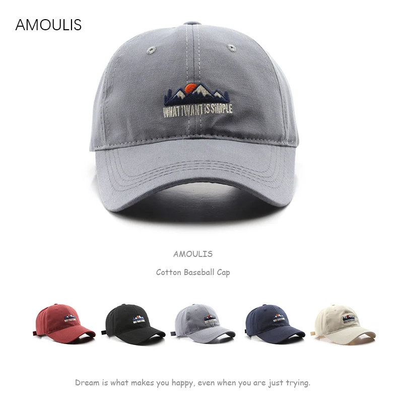 

AMOULIS Fashion Baseball Cap for Men and Women Embroidery Mountain Snapback Caps Summer Sun Hats Casual Outdoor Sport Hat Unisex