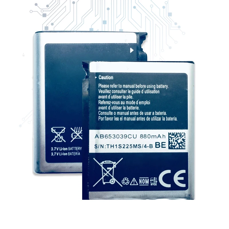Аккумулятор AB653039CE AB653039CU для Samsung S7330 F609 E958 U900 U800E U808E E950 U908E 880 мАч