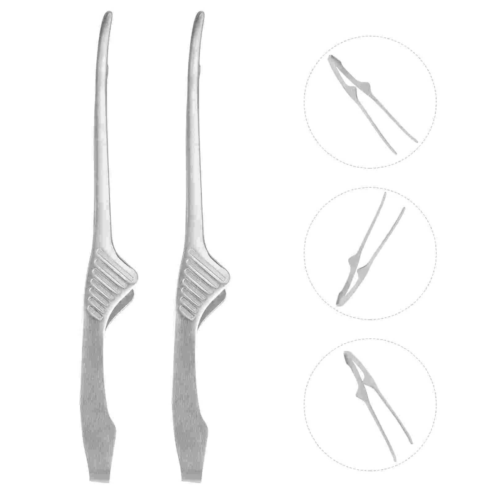 

2 Pcs Grilling Tools Outdoor Food Serving Tongs Heavy Duty Seafood Salad Pliers BBQ