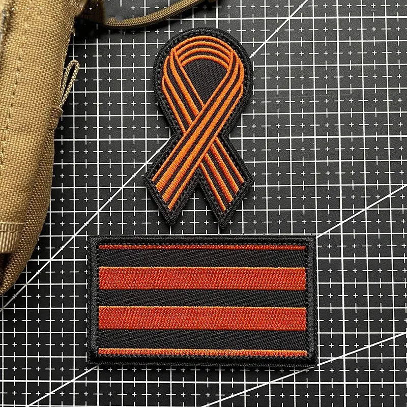 Вышитая лента СССР Святого Георга, патч с орнаментом СССР, патч патриотической победы, тактический значок, наклейка «сделай сам» для рюкзака