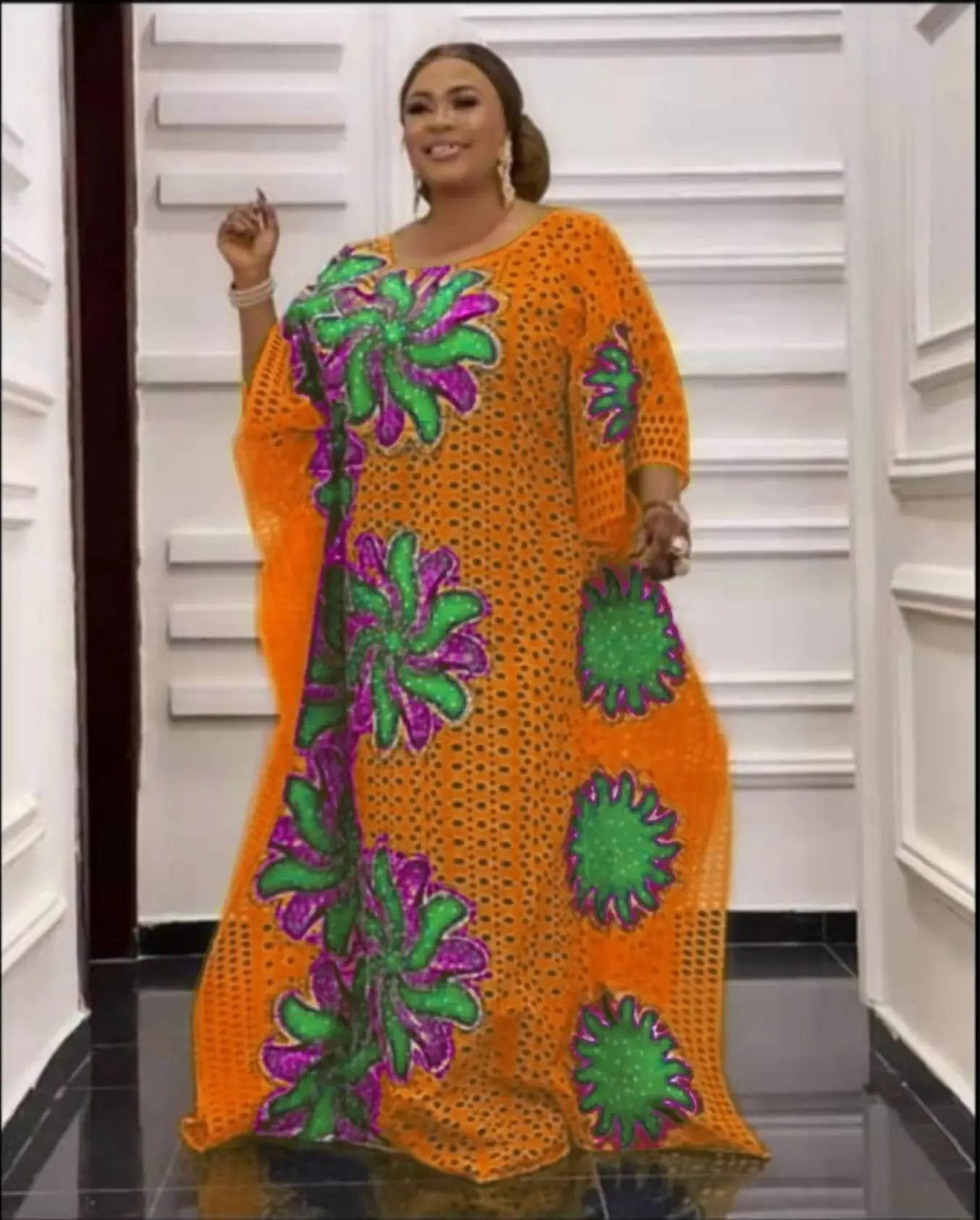 

2022 New Fashion African Dresses for Women Fashion Classic African Women Clothing Dashiki Free Size Print Loose Long Dress