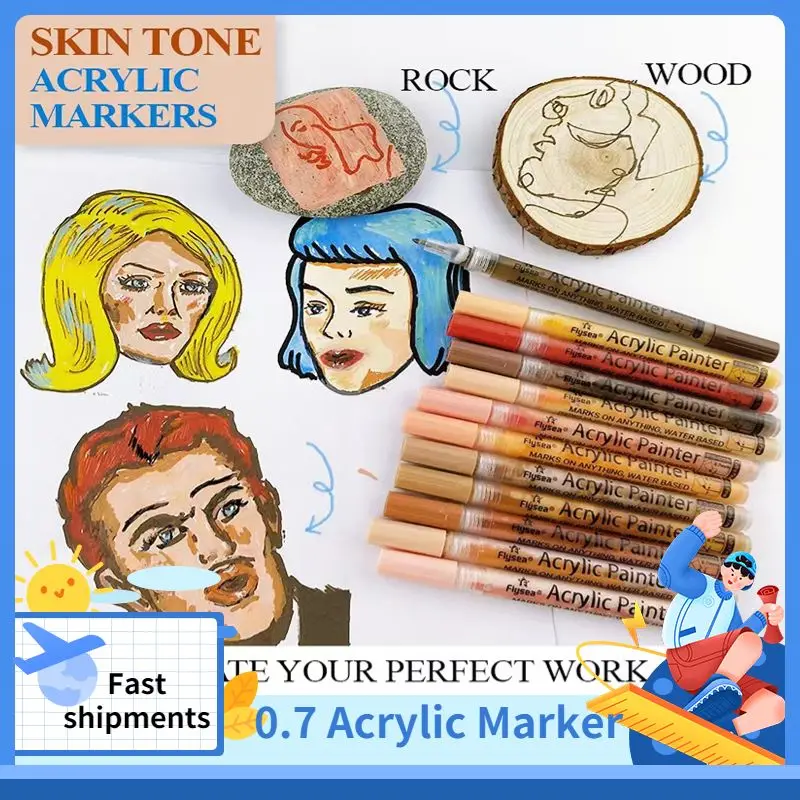 

Art Acrylic Paint Set Ceramic Painting Pen Graffiti Skin Color Body Marker Pen DIY Painting Shoes Washable Waterproof Tool
