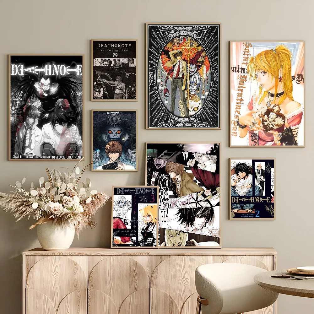 Аниме Death Note DN L Липкие Плакаты В Стиле Ретро Настенные Украшения Для Комнат Баров