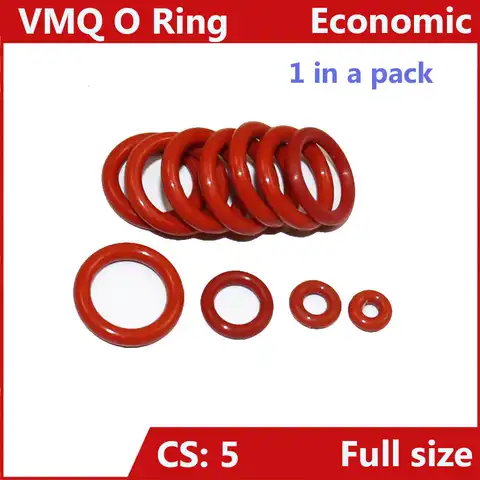 Tichkness 5mm,Silicone Rubber Sealing O Ring, VMQ O-Ring,Oil Seal Water Seal Gasket Washer,Pack of 1Pcs,OD 31mm - 100mm