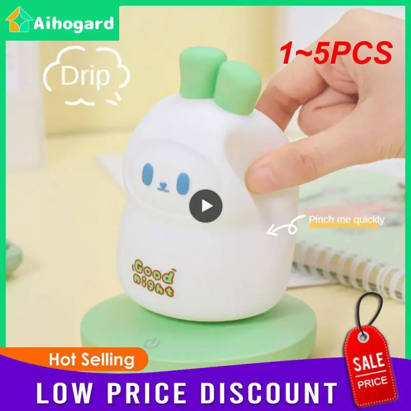 

1~5PCS Charming Bedside Lamp Soft Light Warm Light Fine Silicone Rechargeable Night Light Night Light Silicone Lamp Lovely