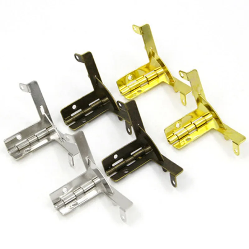 

Furniture Fitting Iron Small Corner Hinge Furniture Home Improvement Multifunction Bronze Silver Gold Metal Plating HardwareTool