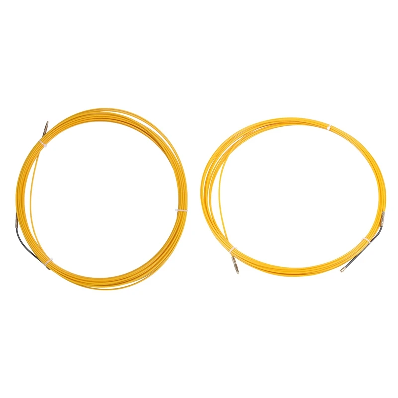 

2 Pcs 3Mm Guide Device Fiberglass Electric Cable Push Pullers Duct Snake Rodder Fish Tape Wire, 20M & 10M
