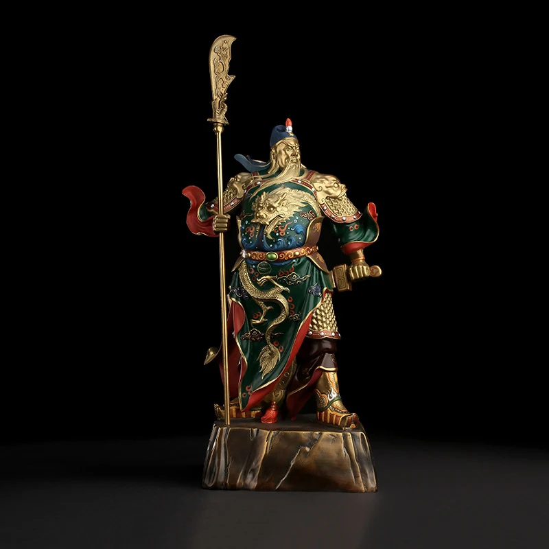 Статуя Гуань медная окрашенная большого размера статуя бога богатства Юй