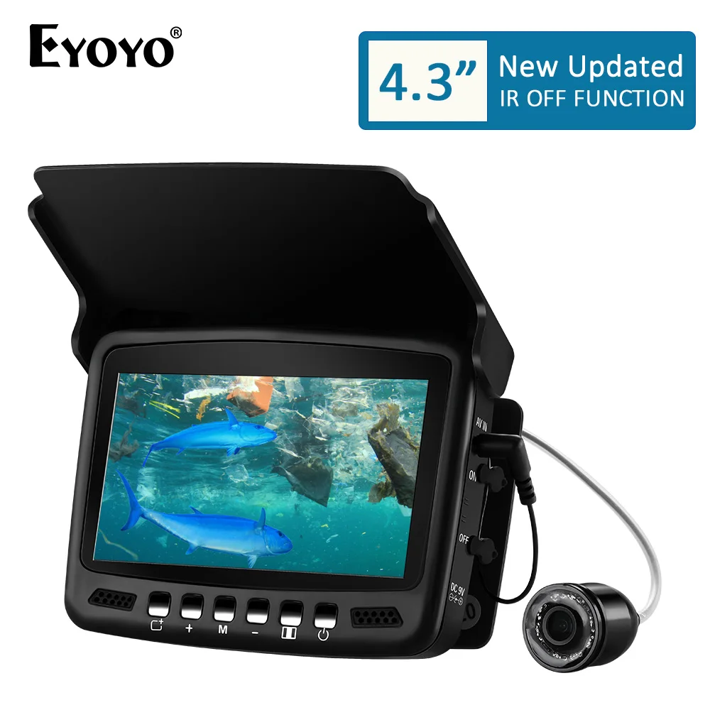 Eyoyo Оригинальный искатель рыбы 15 М эхолот подводная камера для рыбалки 1000TVL 4.3'
