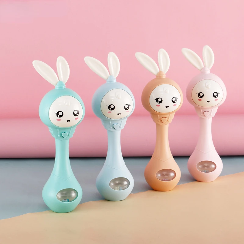 

Infant Musical Flashing Baby Rattles Teether Rattle Toy Hand Bells Rabbit Hand Bells Newborn Infant Early Educational Toys 0-12M