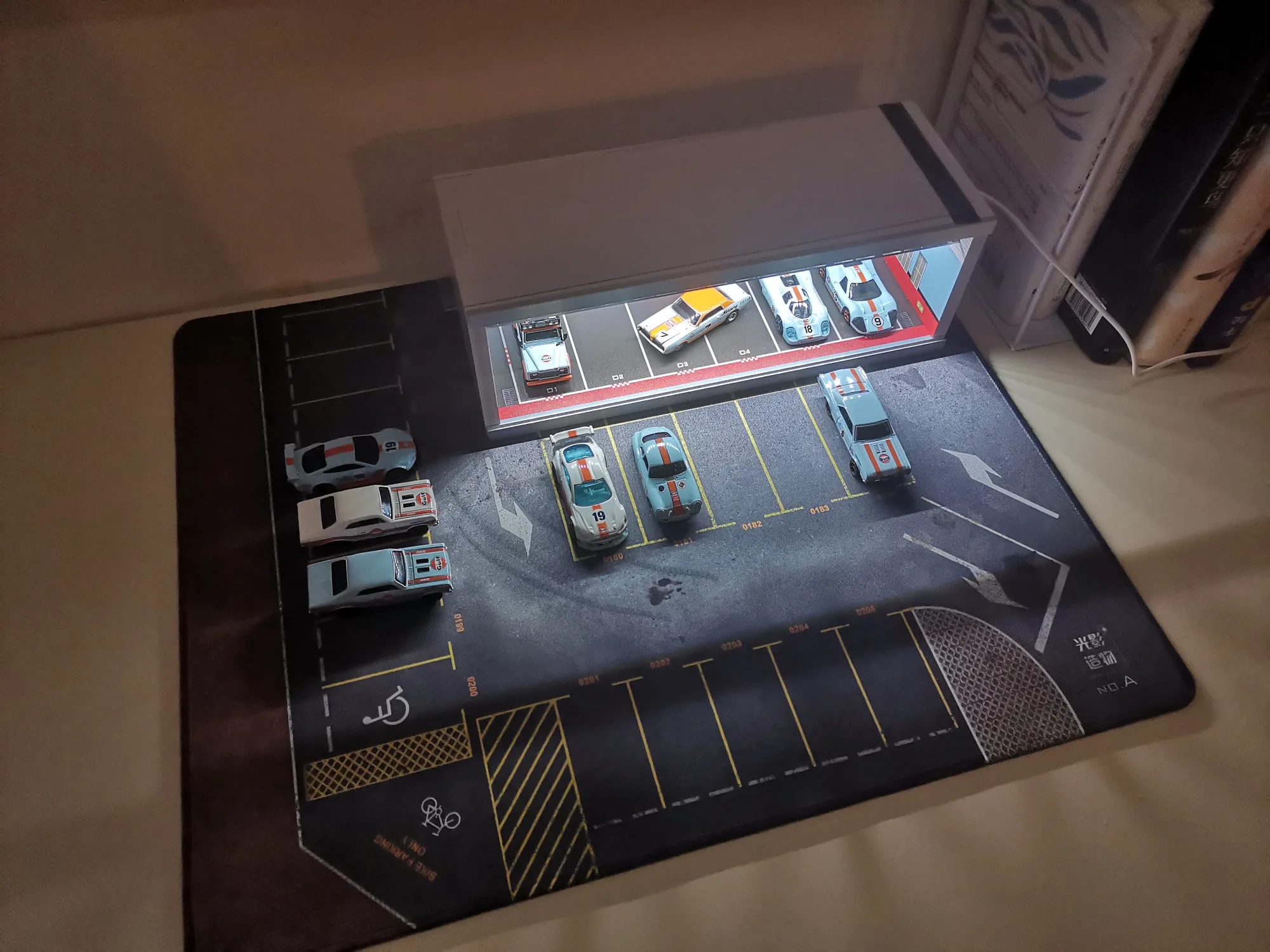 

1/64 Car Model Scene With Parking Lot Shooting Garage Pad Floor Mat