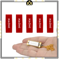 5pcs1set mini harmonica necklace brass reedabs combstainless steel cover stage solo performance fashion design