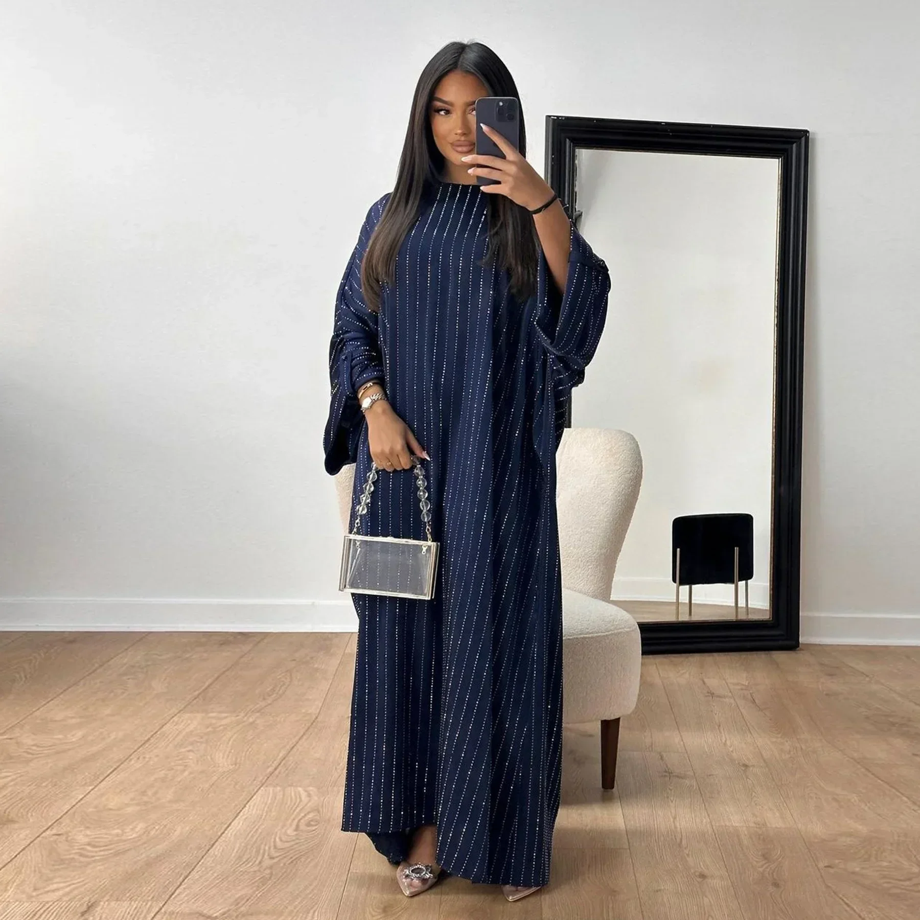 Блестящая атласная Абая для женщин Дубай роскошное мусульманское праздничное