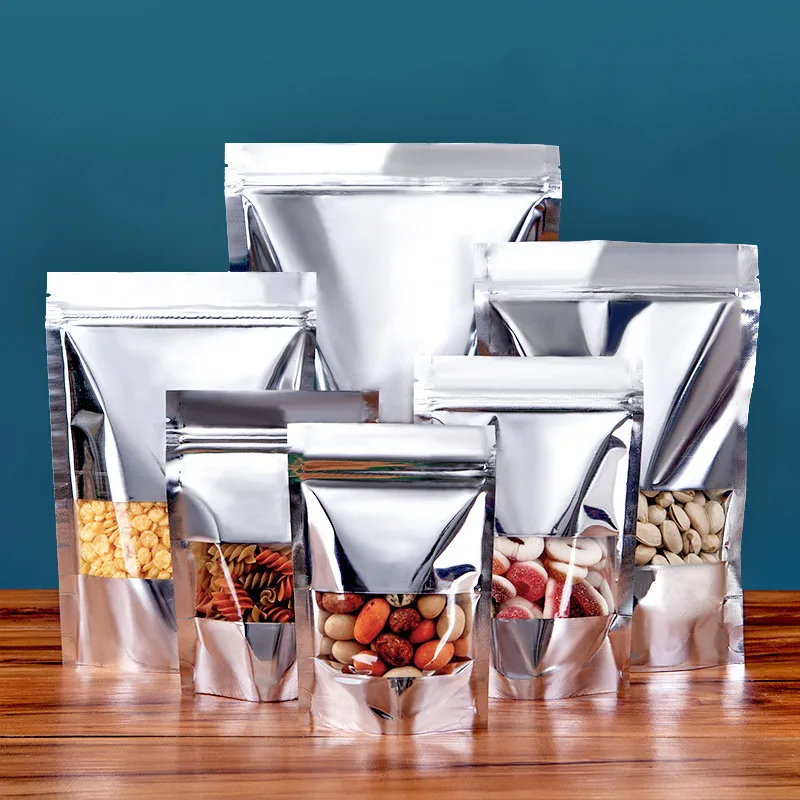 

1000 шт., блестящие мешочки для хранения кофейных зерен, из алюминиевой фольги