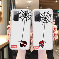 marvel spider web spiderman phone case for samsung a73 a72 a71 a53 a52 a51 a42 a33 a32 a23 a22 a21s a13 a12 a03 a02 transparent