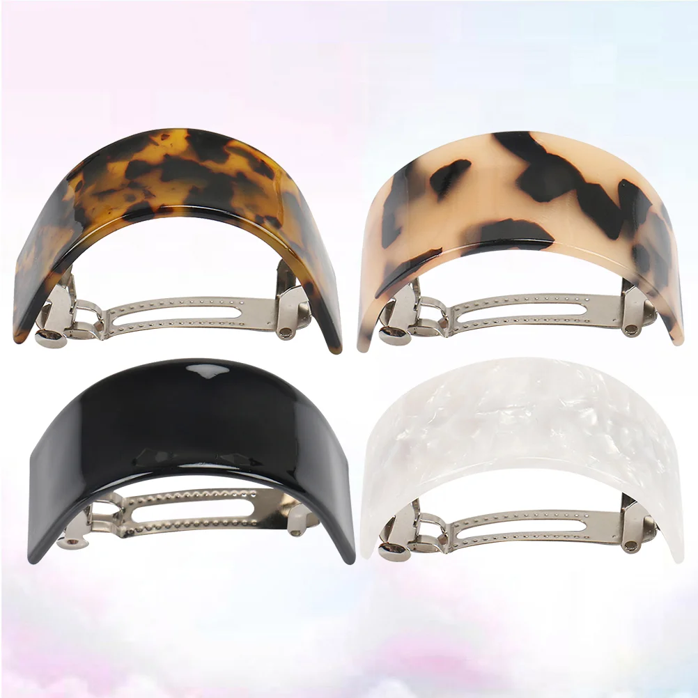 

4 Pcs Ponytail Holder Hair Accessories Semicircle Clips Metal Barrettes Women Headdress Women's Arc Fashion Hairpins