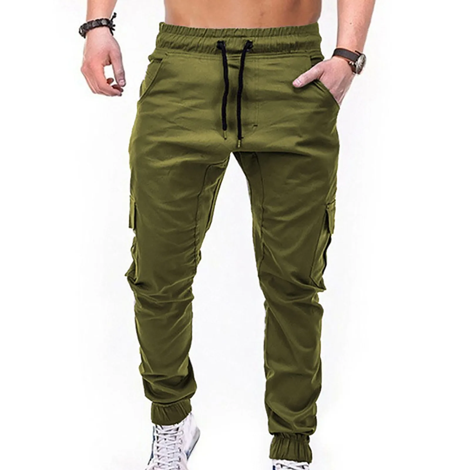 

Men Cargo Pants Jogging Casual Pants Cotton Full Length Military Pants Mens Streetwear Work Tactical Tracksuit Trousers