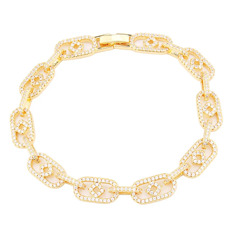 2024 трендовый браслет с бриллиантами для женщин комплект в стиле хип-хоп из