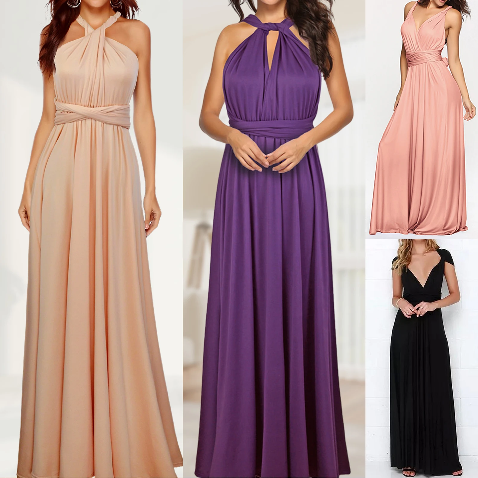 

Женское платье без рукавов, многофункциональное женское платье-макси, привлекательное модное летнее Клубное вечернее платье с открытой спиной и перекрестными шнурками для выпускного вечера