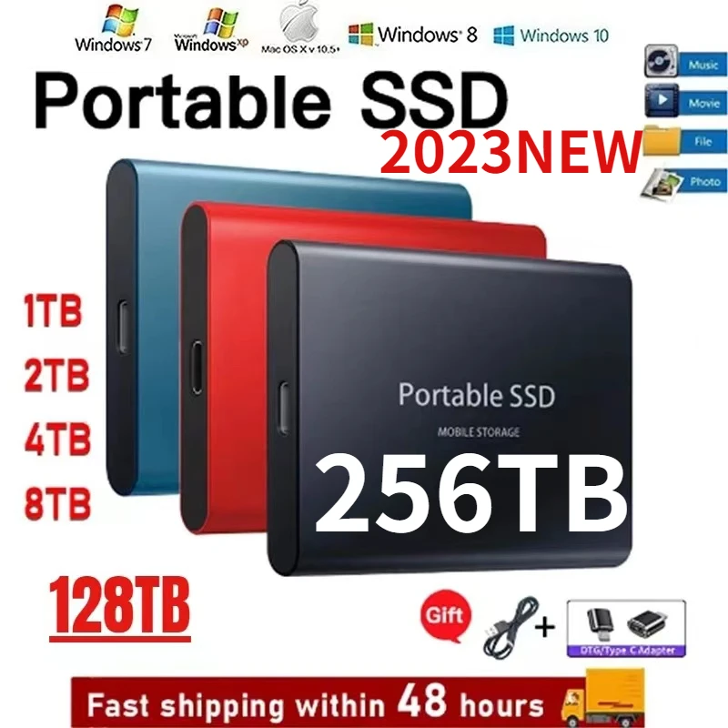 

SSD External 1TB 16TB Mobile Solid State Drive Flash Drive Portable TypeC USB Mini Slim High Speed Transfer Flash Memory Device
