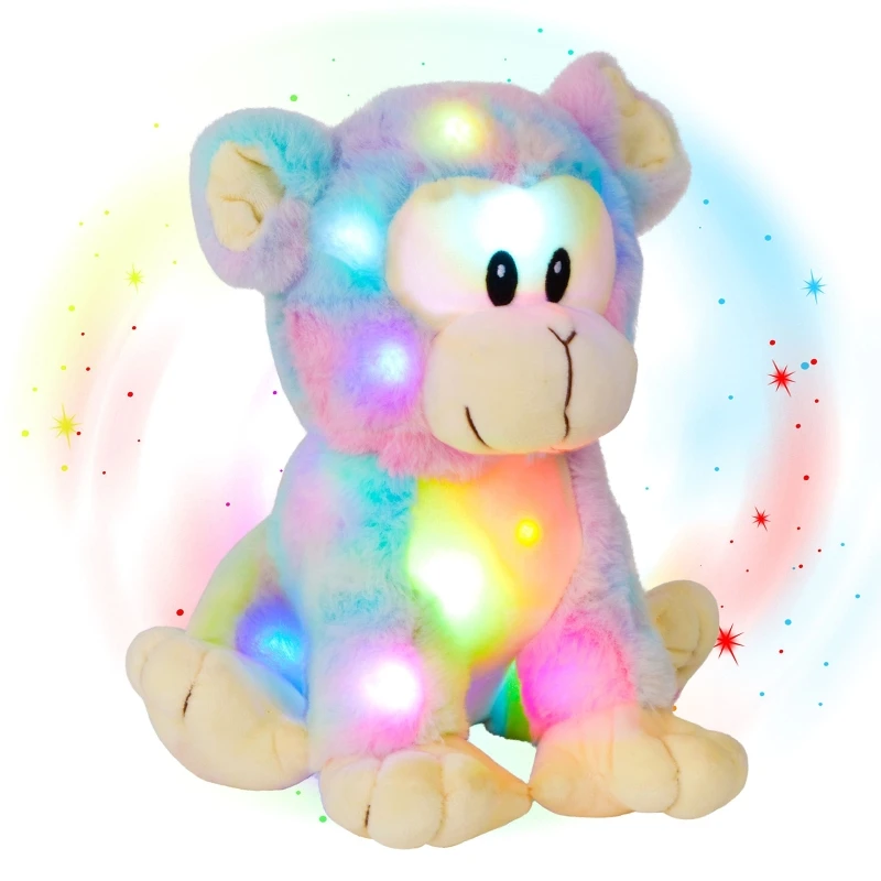 

Glow in Dark Monkey Doll Supplies Plush with Cute Design Gift for Baby Accompany Dolls Soothing Plushies Toy for Childre